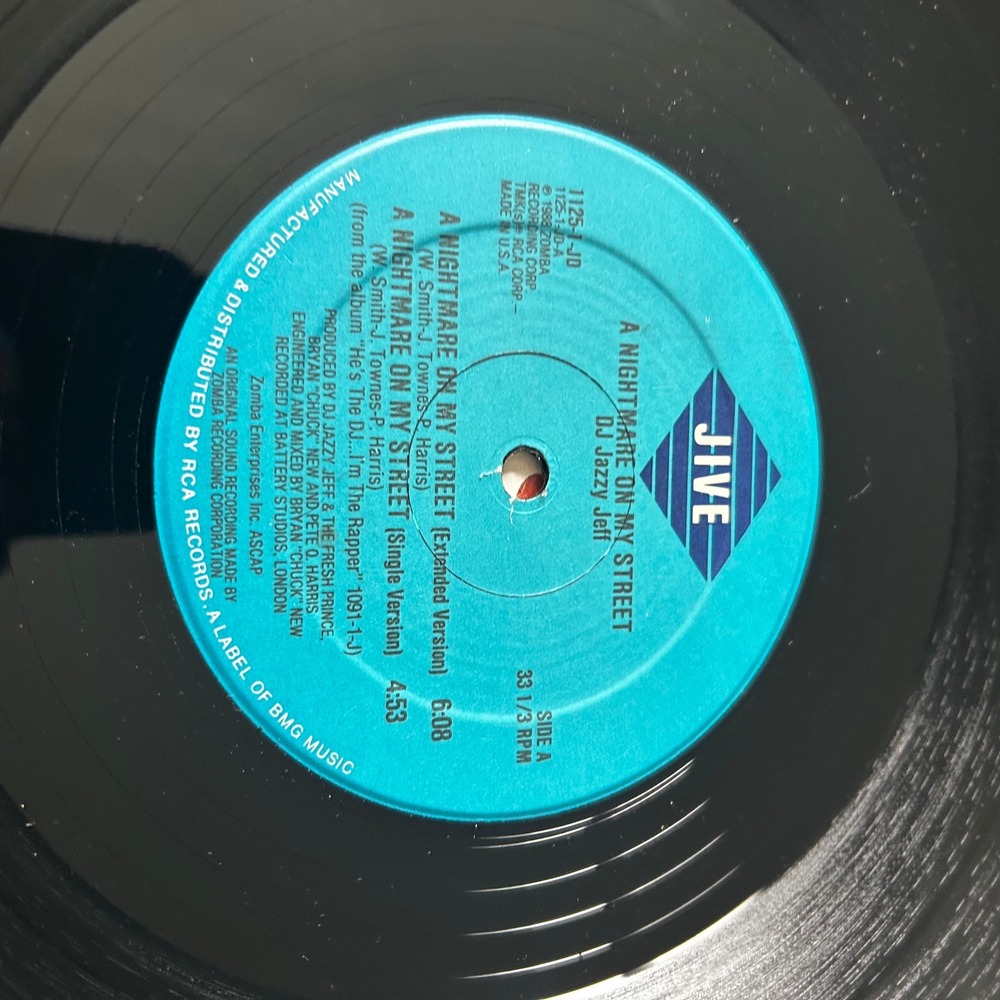 DJ Jazzy Jeff The Fresh Prince A Nightmare On My Street 12" Vinyl Single 1988 - Picture 4 of 4